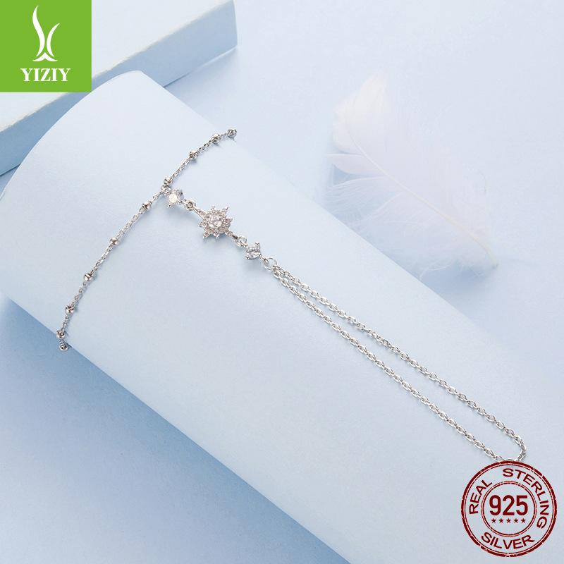 S925 Sterling Silver Mango Ring Bracelet Integrated Chain Simple Personalized Star Jewelry Cross-Border