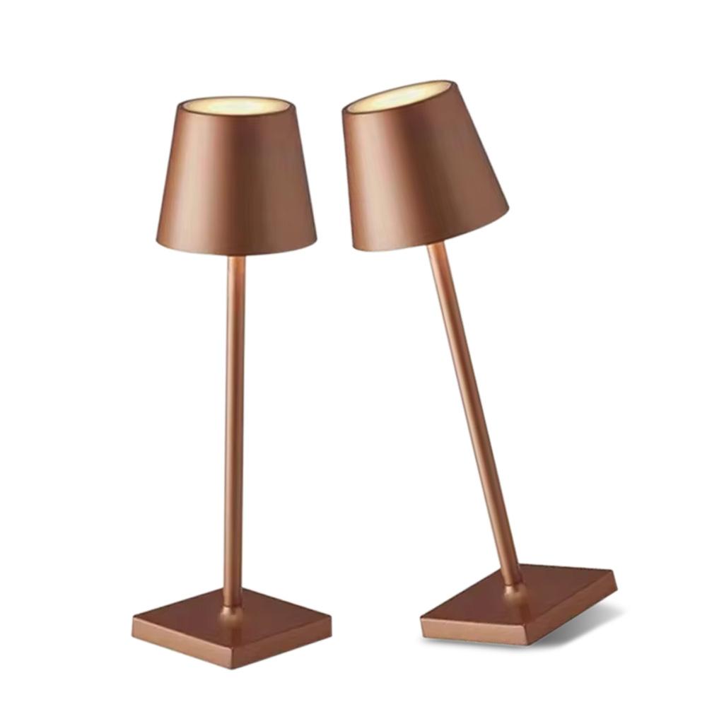 2PCS Rechargeable LED Table Lamp Touch Switch 3 Levels Dimmable Desk Lights Bar Club Dinner Creative Decorative Ambient Lighting