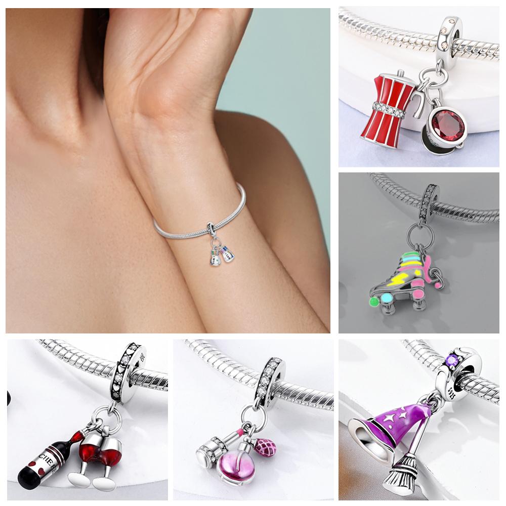 Charm-Perlen-Komponenten Sterling Silber Kupfermetall Seerose Kaffeetassen Magier-Charm-Perlen-Komponente Kompatibel Mit Authentischem Original-Armband