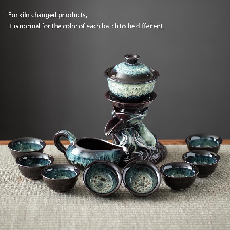 

1 набор креативного ленивого чайного сервиза полуавтоматический ручной чайник магнитный вращающийся вододелитель чайный сервиз китайский чайный сервиз для кунг-фу