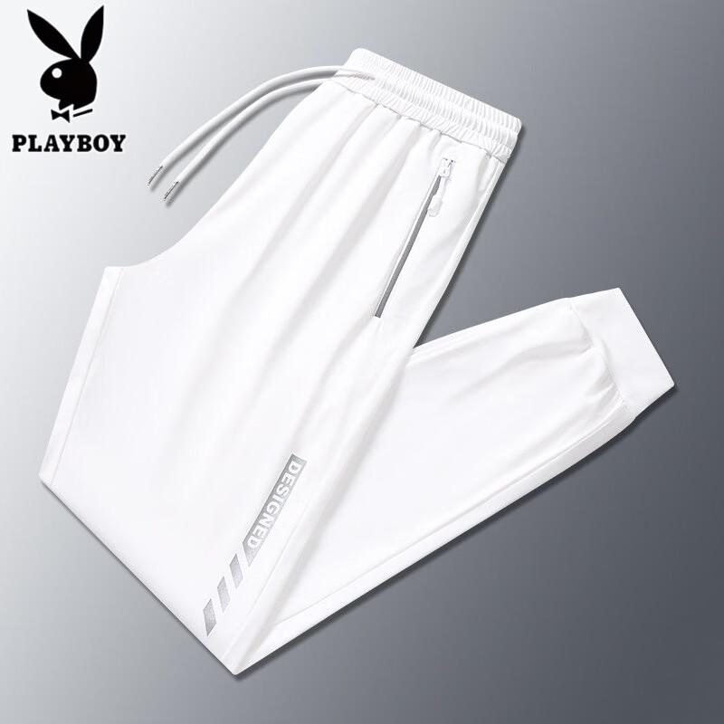 PLAYBOY Men's Ice Silk Loose Casual Pants