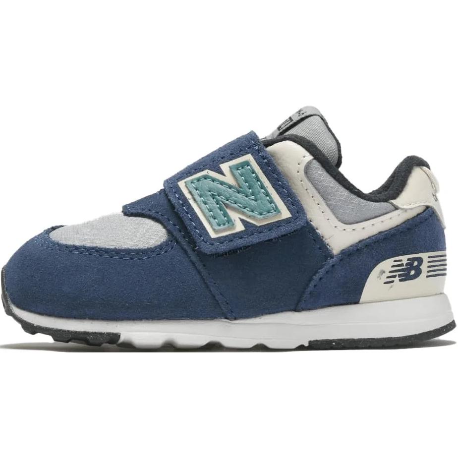 New Balance 574 New-B Hook & Loop Toddler Navy Slate Grey Baby Sneakers Blue NW574SOA