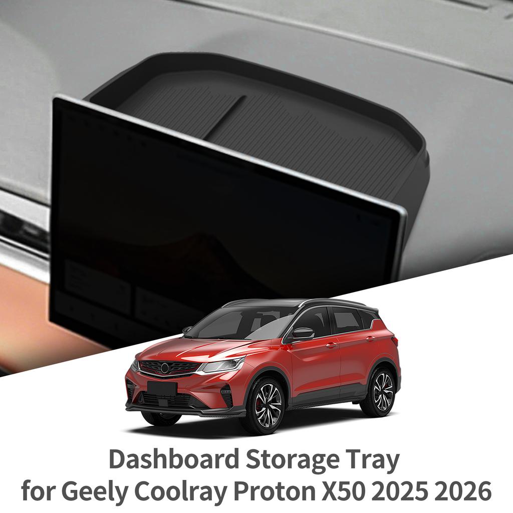 for Geely Coolray Proton X50 2026 Dashboard Screen Behind Storage Box Rear Organizer Tray Silicone Car Interior Accessories