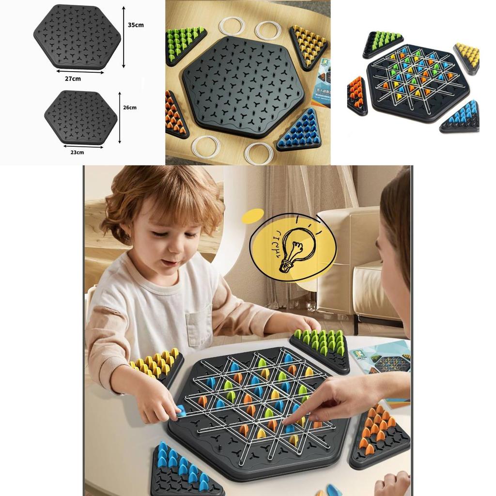 Triangle Chess Rope Solving Puzzle Toy Challenge Game For Kids With Logic Development And Parent Child Interaction