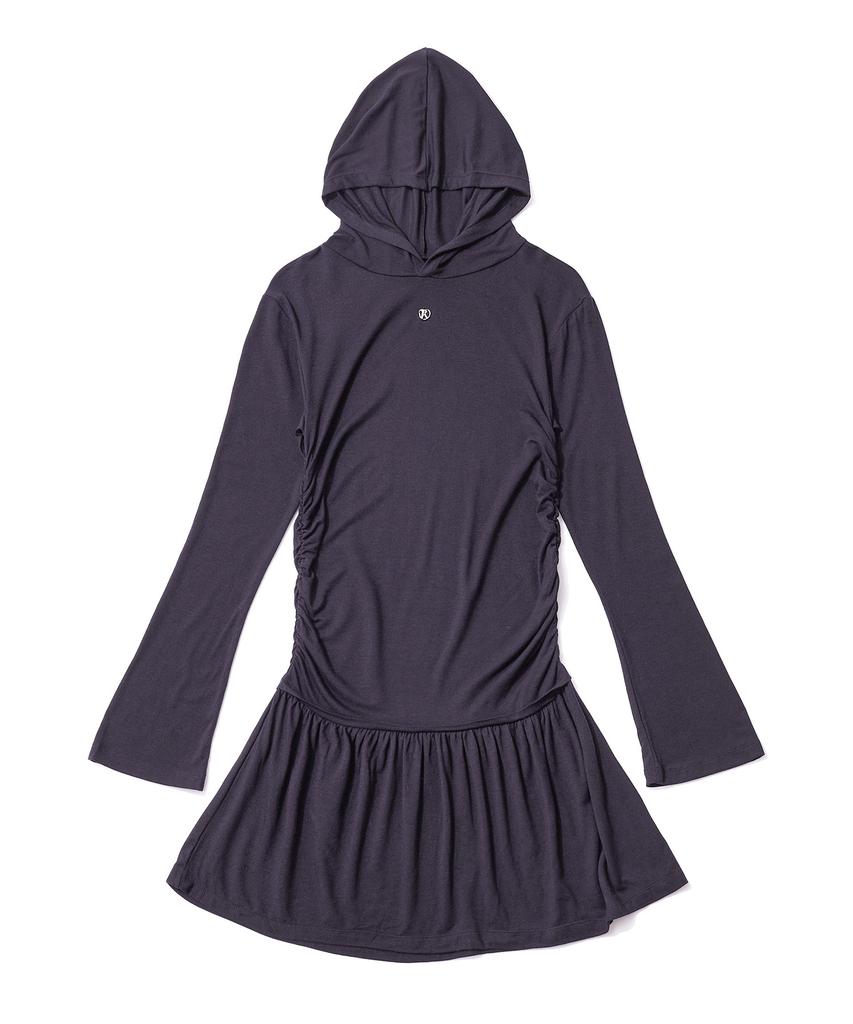 Faike Hooded Princess Line Drop Dress_Purple