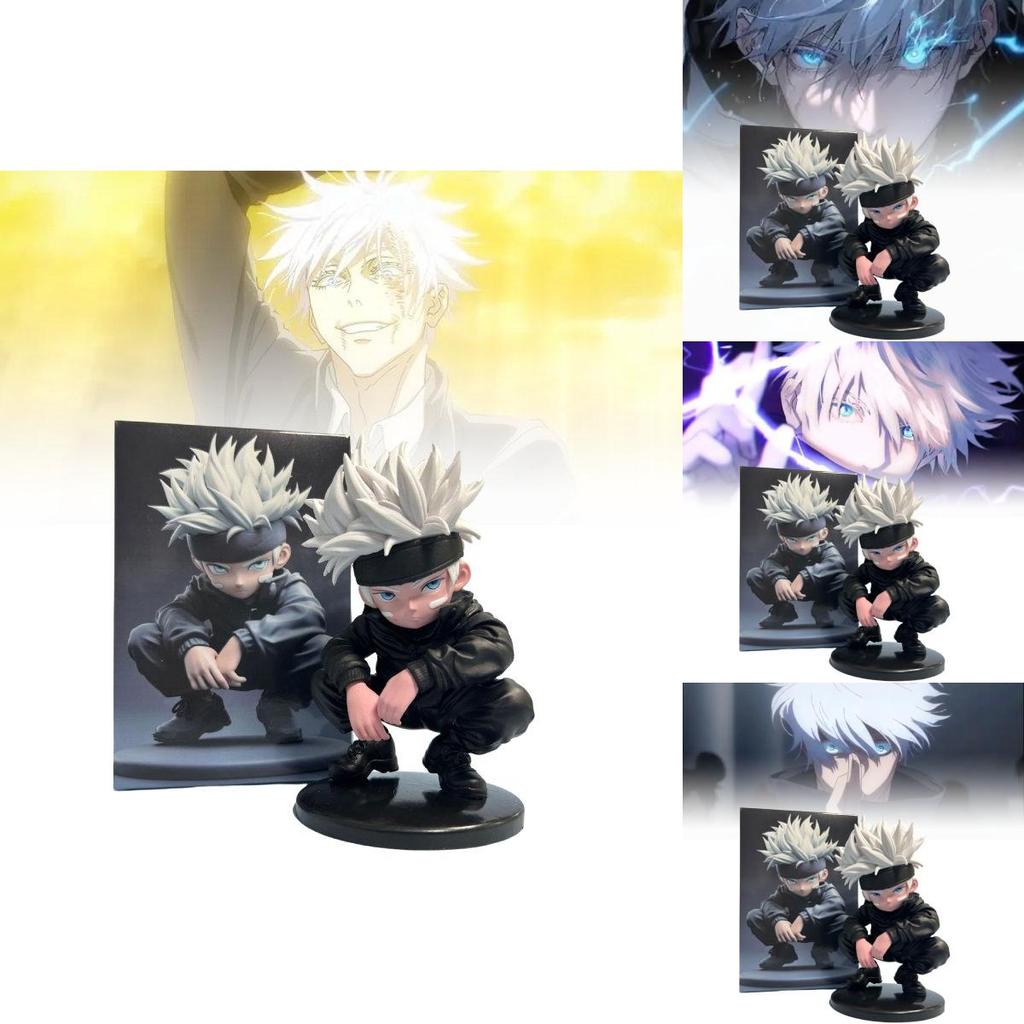 Adorable Sitting Gojo Satoru Pvc Figure 16cm Quality Anime Jujutsu Kaisen Decor