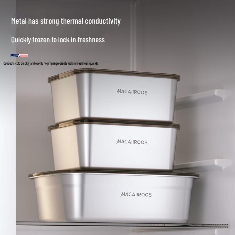 Macaiiroos 304 Stainless Steel 3-Piece Food Storage Container Set