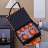 Ceramic Travel Tea Set Outdoor Tea Making Kung Fu Tea Kuaike Cup Portable Storage Bag Persimmon Persimmon One Pot Three Cups Set