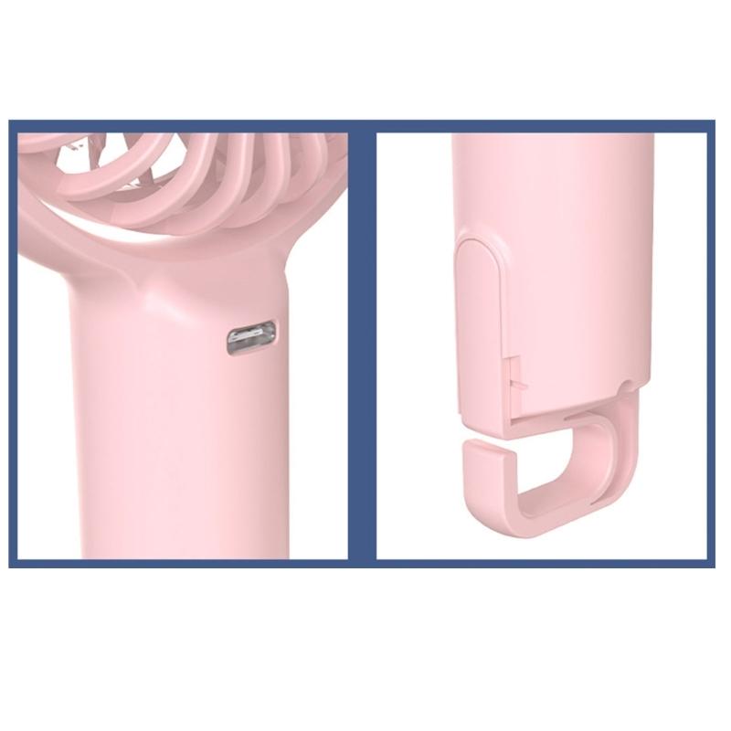 Handheld Fan Portable Fan Rechargeable Small Pocket Fan with 5 Speed Foldable Hook for Office Outdoor Indoor Pocket Fan