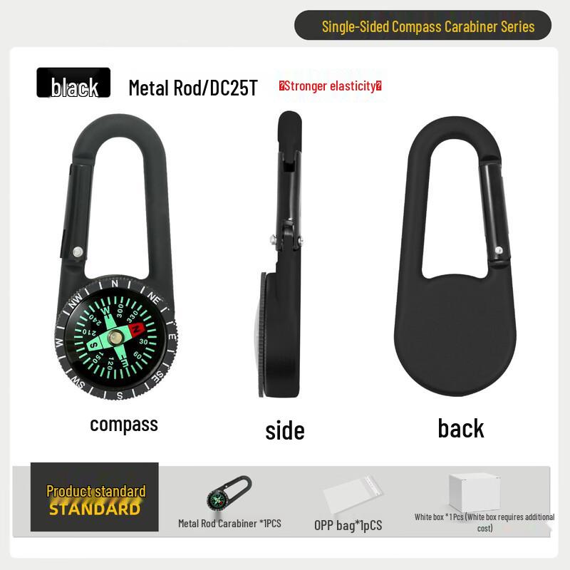 OEING Outdoor Waterproof Carabiner Compass One Size