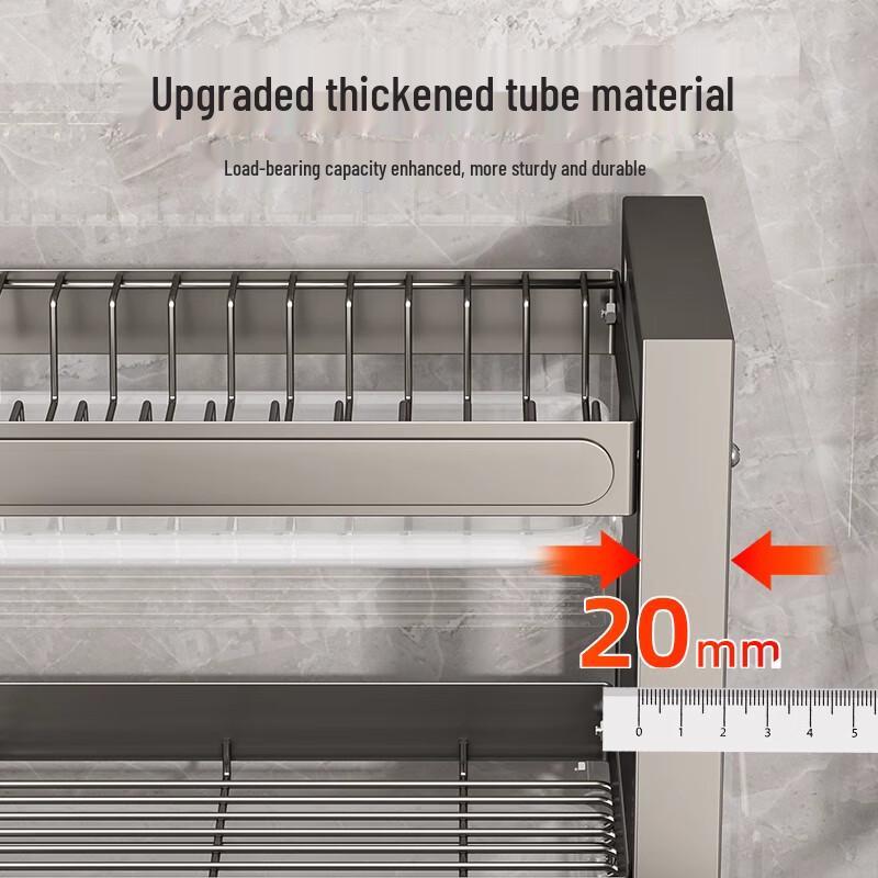 Beifu 3-Tier 55CM Gunmetal Grey Stainless Steel Dish Drying Rack