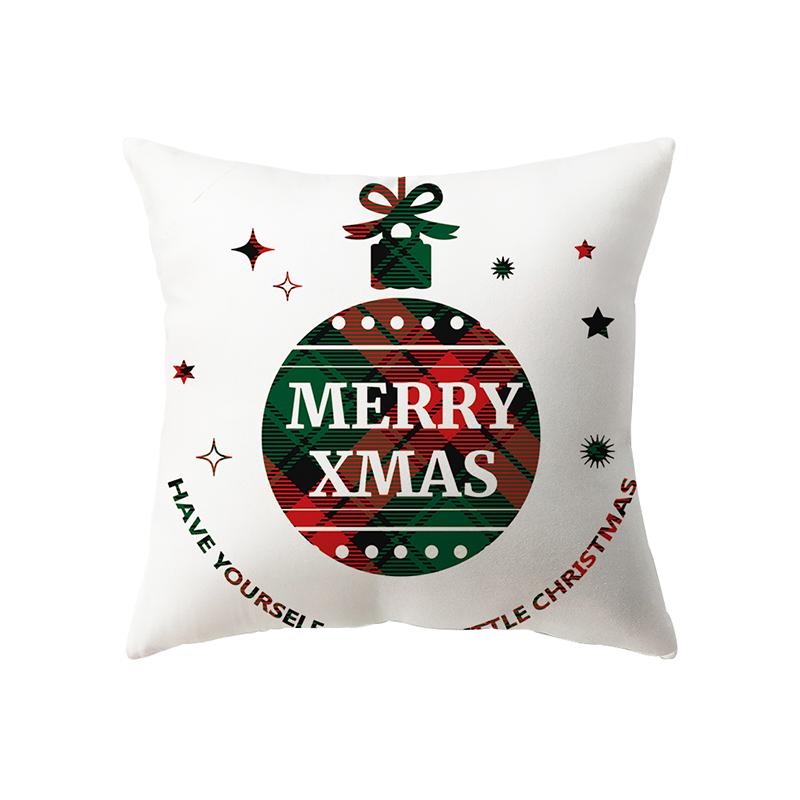 Christmas Theme Santa Elk Christmas Tree Print Pattern Cushion Cover Home Living Room Sofa Decoration Pillow Pillow Cover