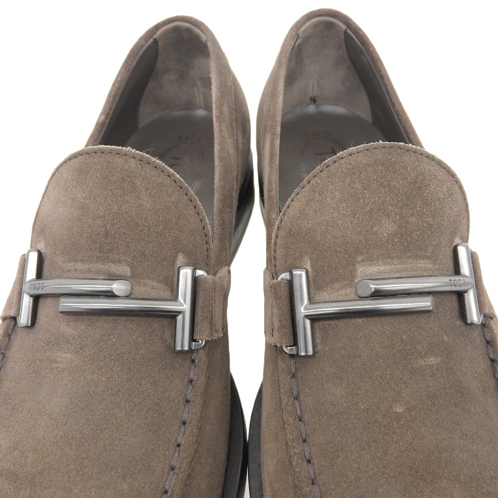 TOD'S Excellent condition suede double-T bit loafers for men, dark brown, size 7 shoes 7 Dark brownUsed