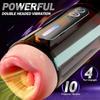 Realistic Oral Vagina Two Head Use Male Masturbator Automatic Vibrating Moaning Pocket Pussy Voice Blowjob Cup Sex Toys for Men