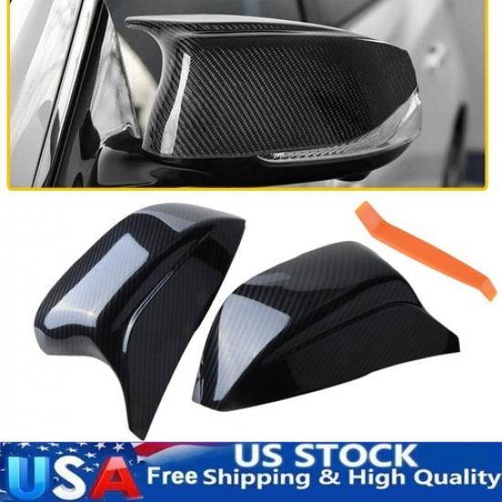 Rear Carbon Fiber Style Side Mirror Covers For Infiniti Q50 Q60 Q70 2014-2021 US