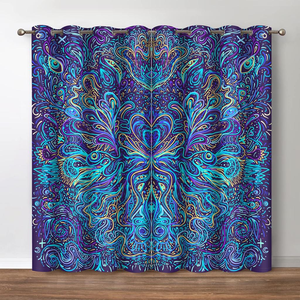 Tende oscuranti indiane mandala per camera da letto design bohémien occhielli termoisolanti stanza tende drappeggi alta ombreggiatura 2 pezzi