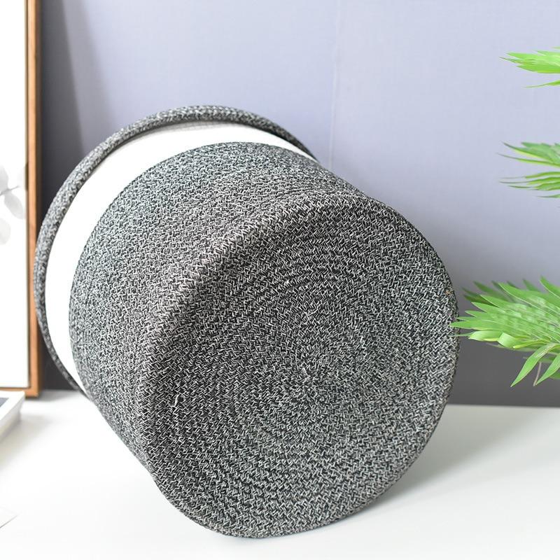Clothes Storage Basket Woven Storage Basket Round Storage Storage Basket Cotton Rope Woven Handmade Foldable Dirty Clothes Basket
