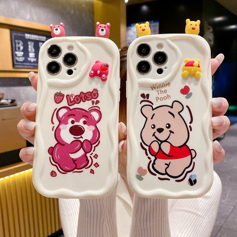 Applicable to Apple 16 cartoon mobile phone case OPPO F29 creative VIVO Y38 cute party doll strawberry bear