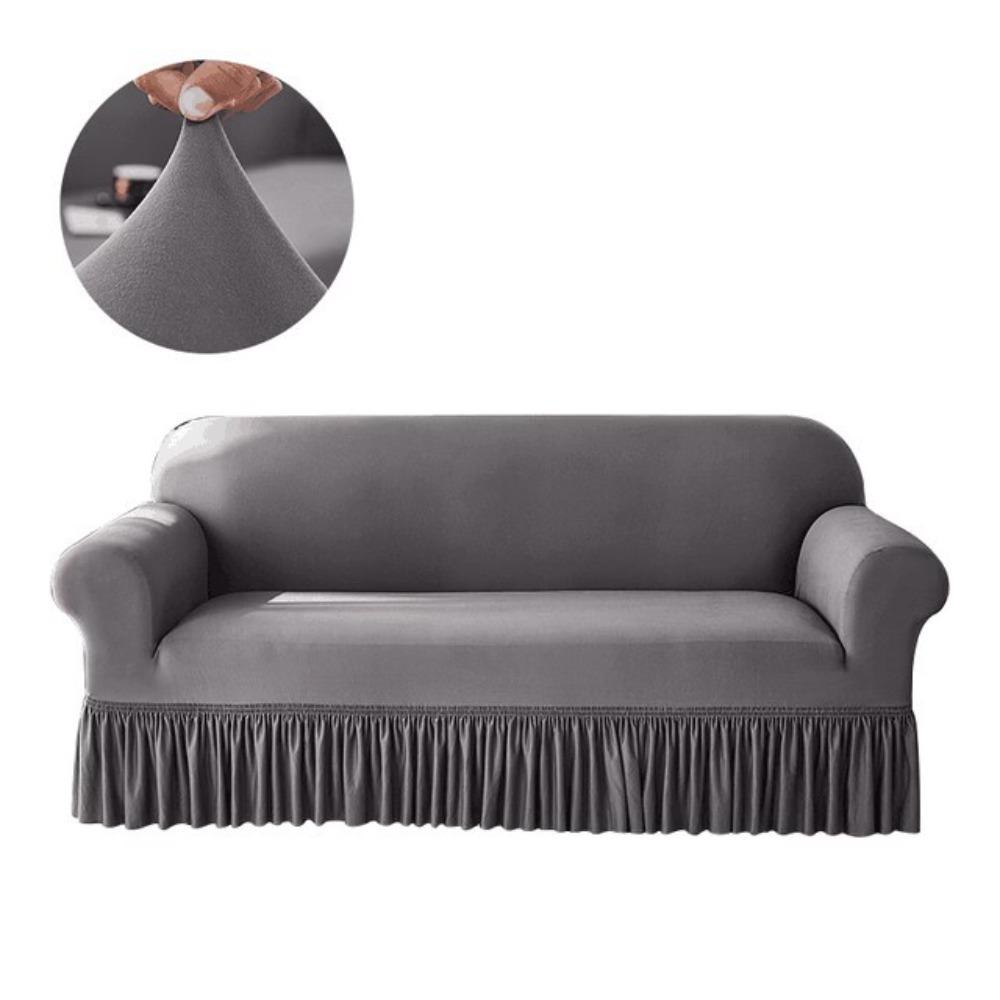 

1/2/3/4 Seat Non-slip Sofa Cover Soft Full Cover Sofa Cover Sofa Protector Cover Bedroom 1 Seater 90-140cm светло-серый