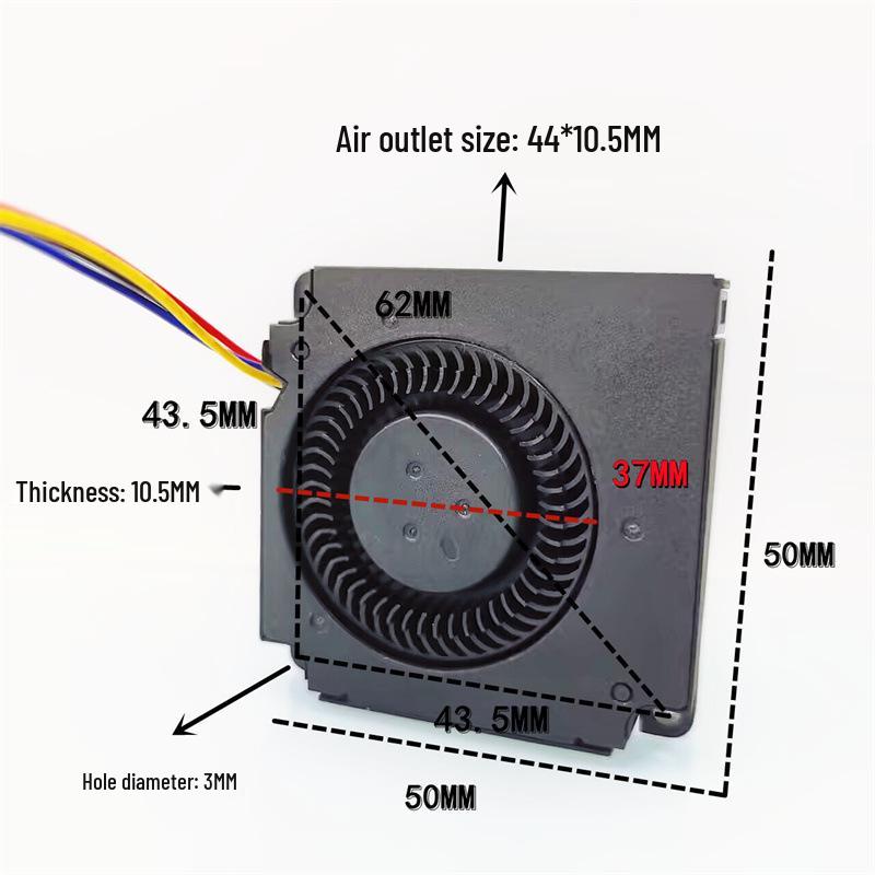 12V PWM 5010 Turbo Blower with Double Ball Bearing, 5CM 50x50x10MM Cooling Fan