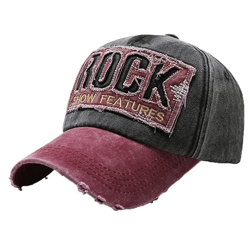 

[White Fang] hat English letters ROCK logo cap American casual design sports men s ladies CA513 (black)