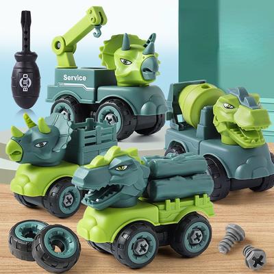Kinder-Konstruktionsspielzeug, Dinosaurier-Projekt, Auto-Bagger, Muldenkipper, pädagogisches DIY-Autospielzeug, Kinderautospielzeug