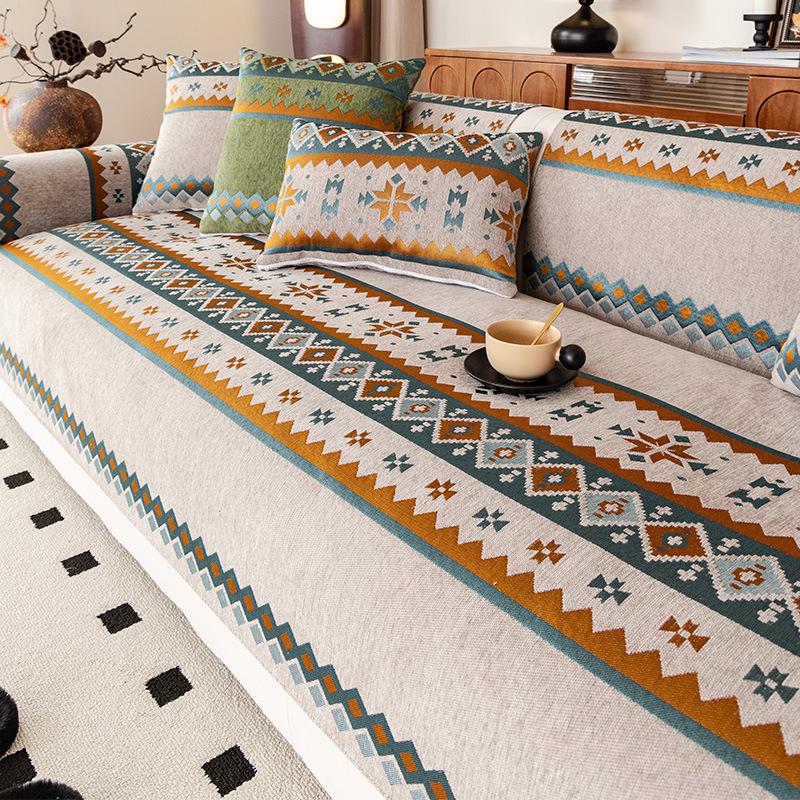 Bohemian Ethnic Sofa Cushion: Non-Slip, Dirt-Resistant, All-Season Universal Cover for 2026