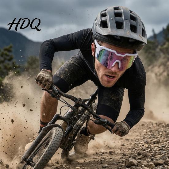 Photochromic Lenses Glasses UV Protection Cycling Glasses Polarized Transition Sports Sunglasses Eyewear Windproof Biking Safety for Men Women Wind
