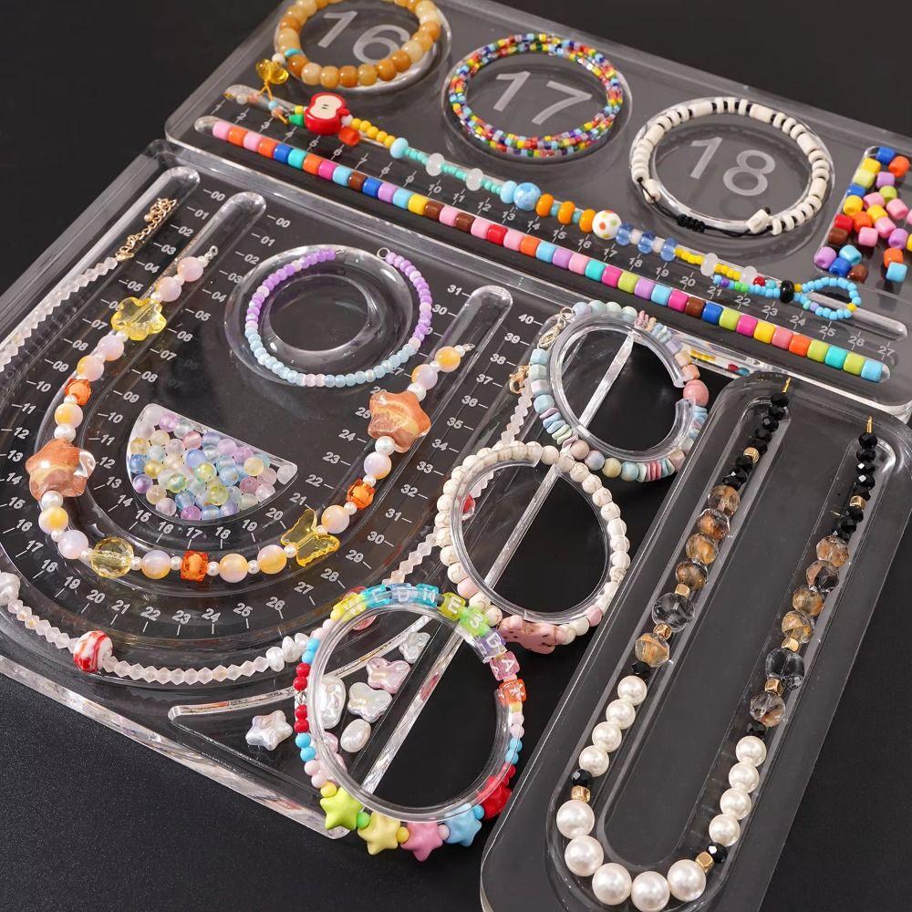 Multiple Grooves Bracelet Beading Board Acrylic Bracelet Display Stand  Jewelry Making