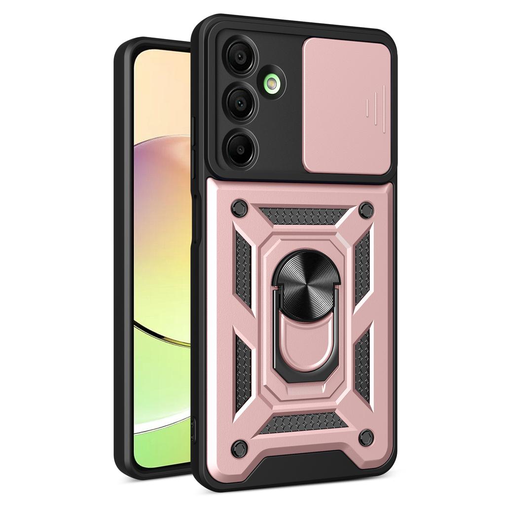 For Samsung Galaxy A16 5G/A16 4G Case with Slide Camera Lid PC+TPU Kickstand Phone Cover