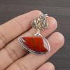 Natural Red Jasper Gemstone 925 Sterling Silver Jewelry Designer Pendant 1.43" AJP-2198