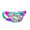 Kids Aqua Green Pink Cat Patterned Waist Bag 22407