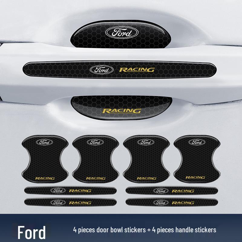 Black Reflective Rhombus Car Door Handle Protector: Anti-collision, Anti-scratch, Wear-resistant Sticker