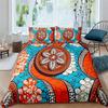 African Ethnic Bedding Set Orange Bohemian Style Duvet Cover King Queen Vintage Woman Polyester Comforter Cover for Teens Adults