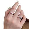 Trendy Adjustable Colorful Heart Zircon Ring for Women - Stackable & Chic