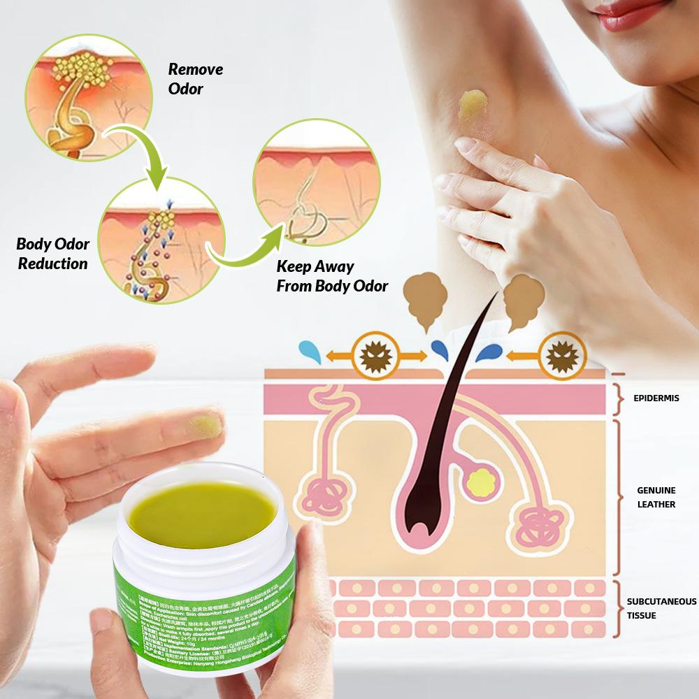Sumifun 10/20/50 ML Relieve Body Odor Herbal Ointment Underarm Sweat Odor Removal Lasting Deodorizer Eliminate Bad Smell Antiperspirants