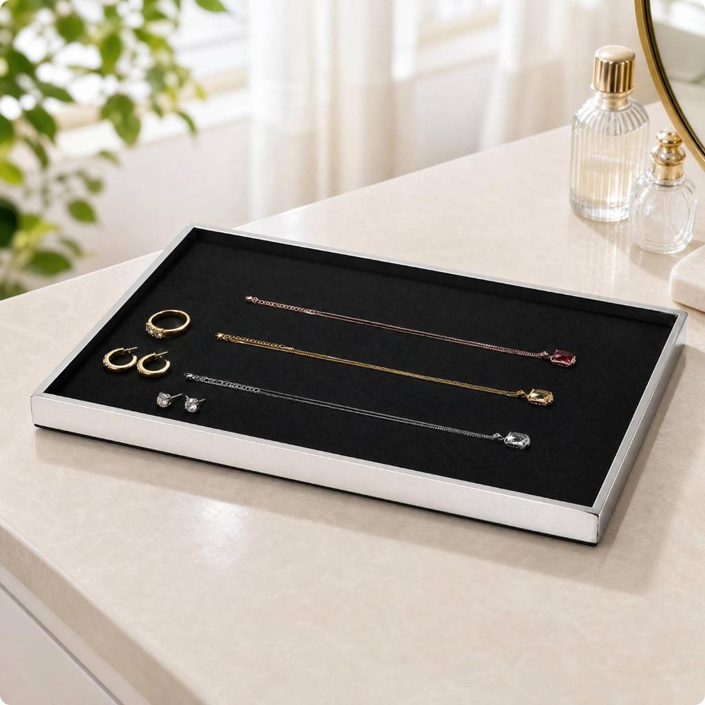 Jewelry Display Tray Slim with Soft-Lined Interior Countertop