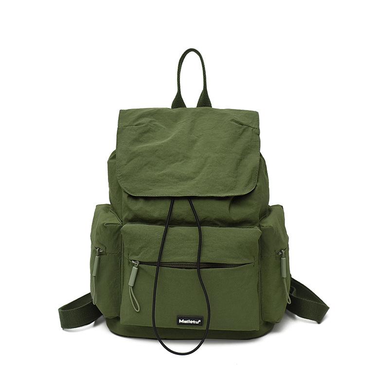 Schoolbag1011 New Backpack Outdoor Large Capacity Drawstring Solid Color Lightweight Computer Leisure Student Backpack Travel Schoolbag
