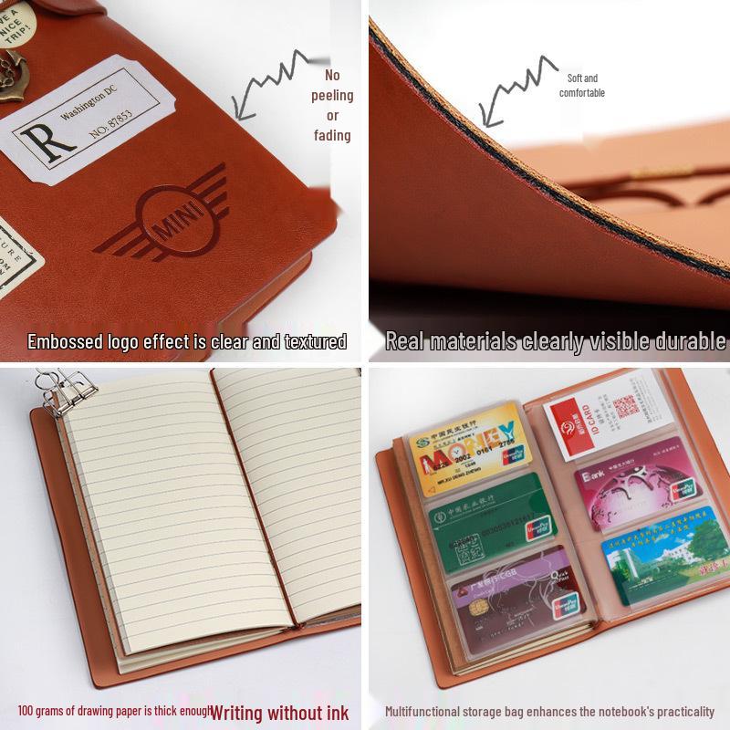 Korean Vintage A6 Ribbon Pocket Journal Diary Notebook with Logo Printing