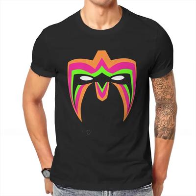 Koszulka męska z nadrukiem Vintage Wrestling Creative, maska Ultimate Warrior, okrągły dekolt, koszulka fitness, personalizowany prezent, odzież