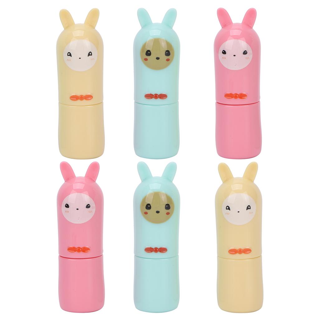 6 Pcs Lip Balm Tube Kit Empty Cartoon Animal Shape Makeup Tools for DIY Homemade Lipstick