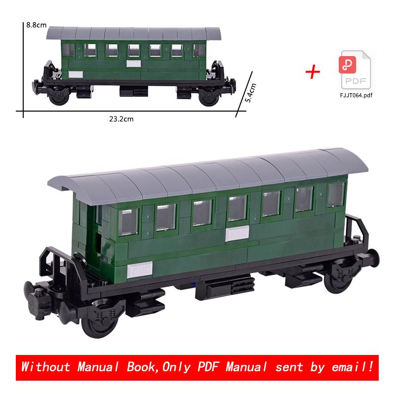 Creative Technica Ideas City Christmas Retro Sightseeing Carriage Tank Car Train Moc Railway Express Bricks Building Blocks Toys