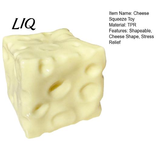 Decorative Stress Relief Toy Shapeable Cheese Squeeze Toy, Block Sensory for Relief, Moldable Cube Pinch Home Office Classroom Soft Reliever