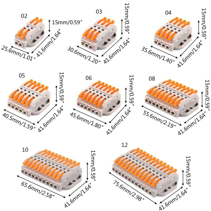Cable Connector Orange Mini Quick Connector Universal Compact Cable Connector Household Wire Terminal Connector
