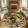 Dragon Ball Print Round Rug, Washable Floor Carpet, For Entryway Dorm Laundry Room Office Study, Home Decor Birthday Christmas Gift