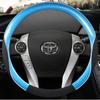 Koolstofvezel + Leer Auto Stuurwielhoes Voor Toyota Prius 30 20 Prius V Prius C Prius Prime Massage Auto Accessoires