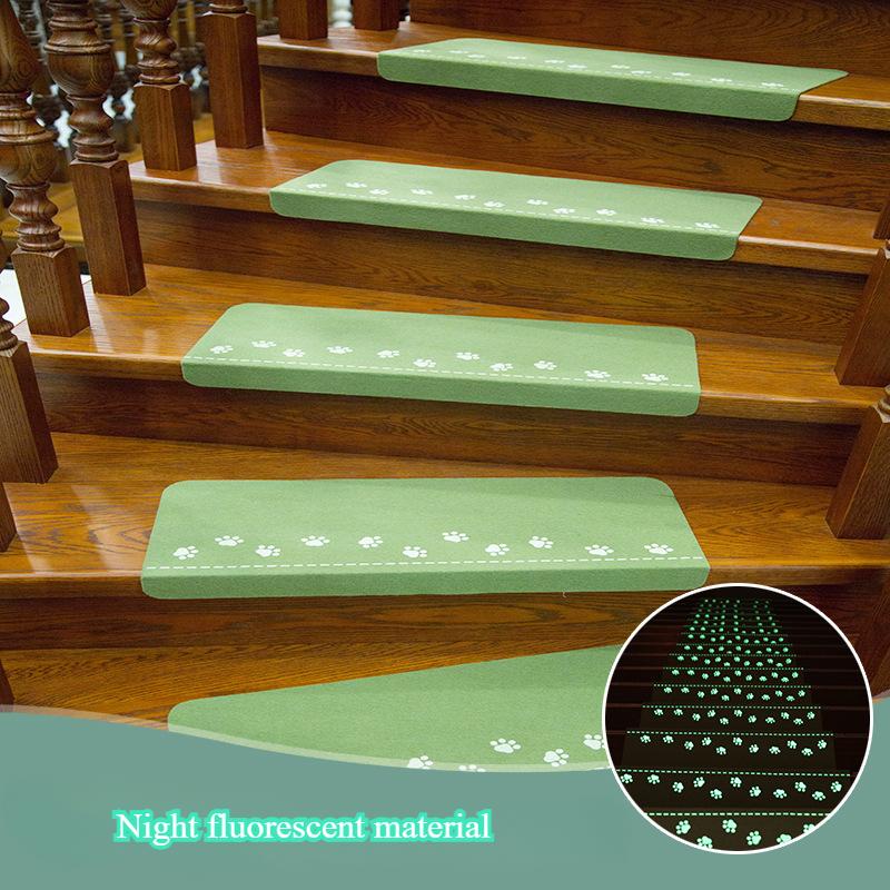 

Stair Tread Pad, Stair Blanket, Cute Style, Bear Paw Printed Foot Pad, Step Sticker, Night Light, Anti Slip, Non Adhesive Self-adhesive Design 55*22*4.5cm* 1piece зелений