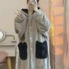 Girls' Hooded Coral Fleece Pajama Set - Nightgown, Bathrobe, and Trousers for Home or Outdoor Wear