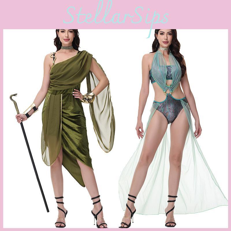 Women Medusa Cosplay Costume With Breathable Cotton For Halloween Show Stage