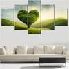 5 Pieces Canvas Wall Arts Poster Painting Love Love heart Green Tree Wallpaper Home Decor Picture Printing For Living Room